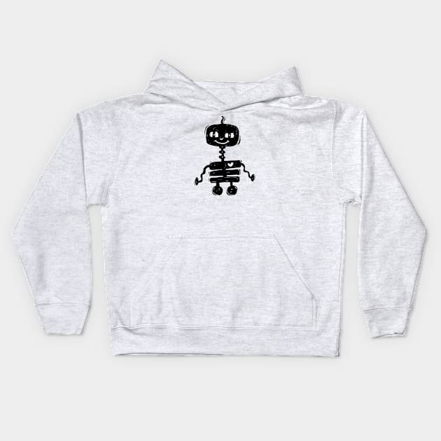 Baby Robot lino style Kids Hoodie by Siren Seventy One